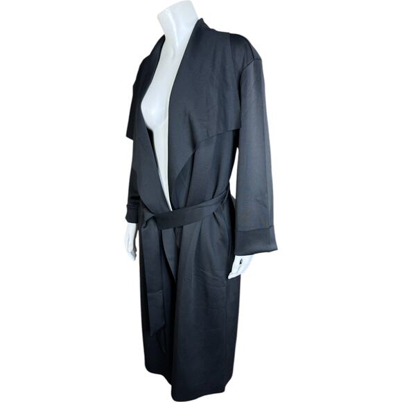 Girl With Curves Draped Scuba Jacket Black Small NWT Belted Cardigan Pockets - Picture 14 of 14